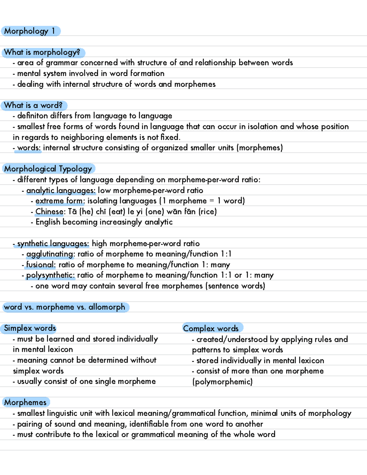 7- Morphology 1 - WiSe - Morphology 1 What is morphology? - area of ...