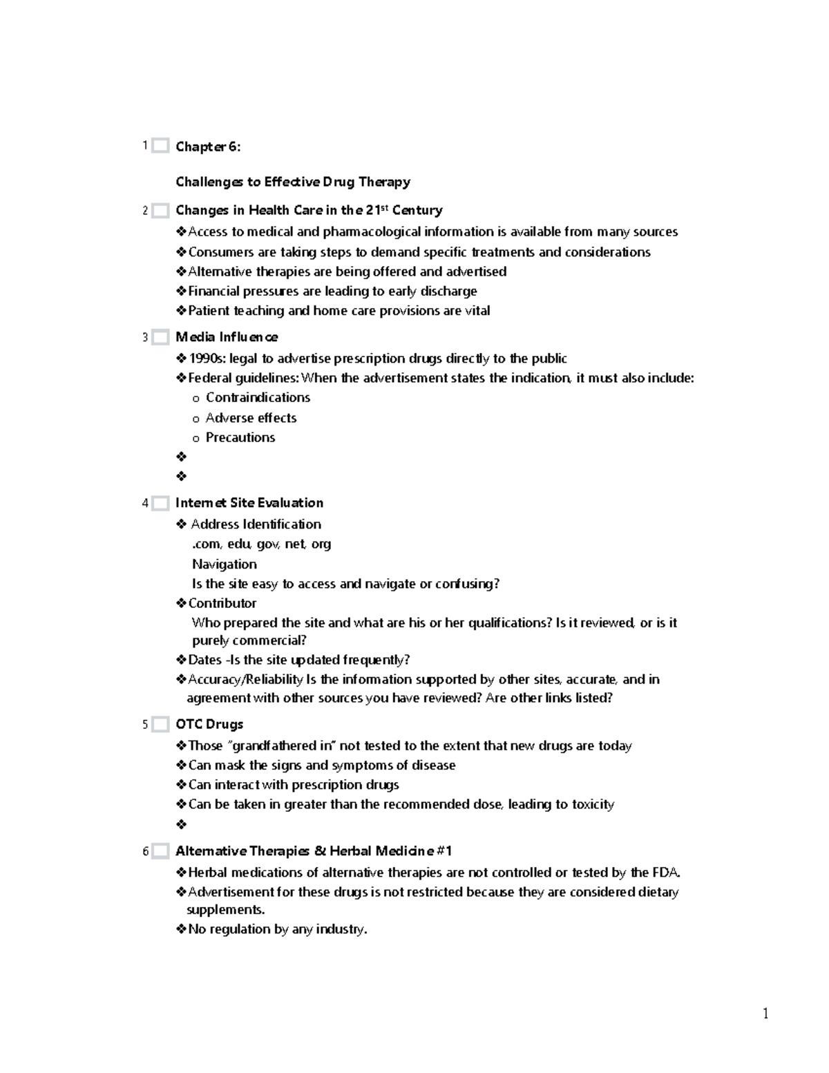 Karch 8e Chapter 06 - test - 1 Chapter 6: Challenges to Effective Drug ...