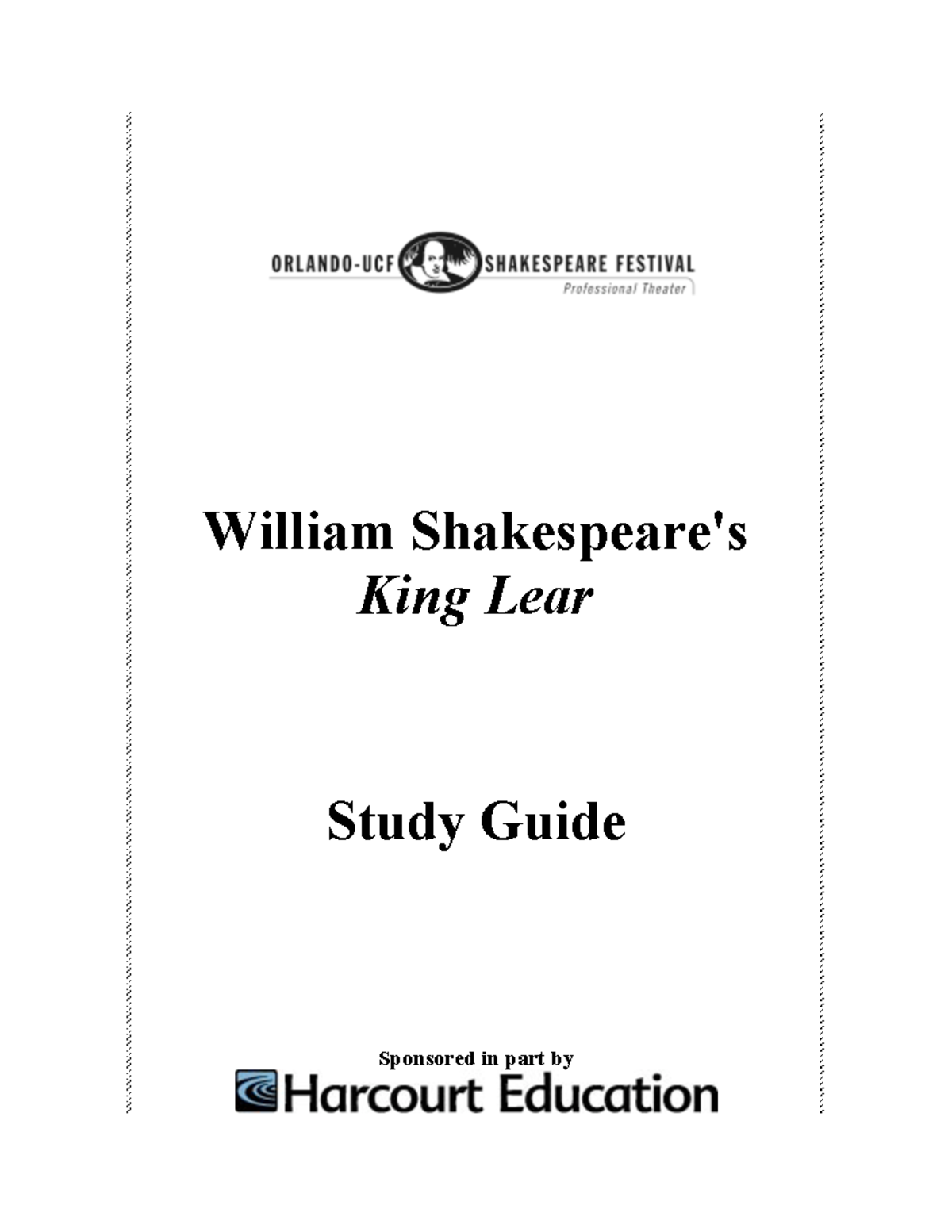 King Lear SG Document 98 William Shakespeare's King Lear Study