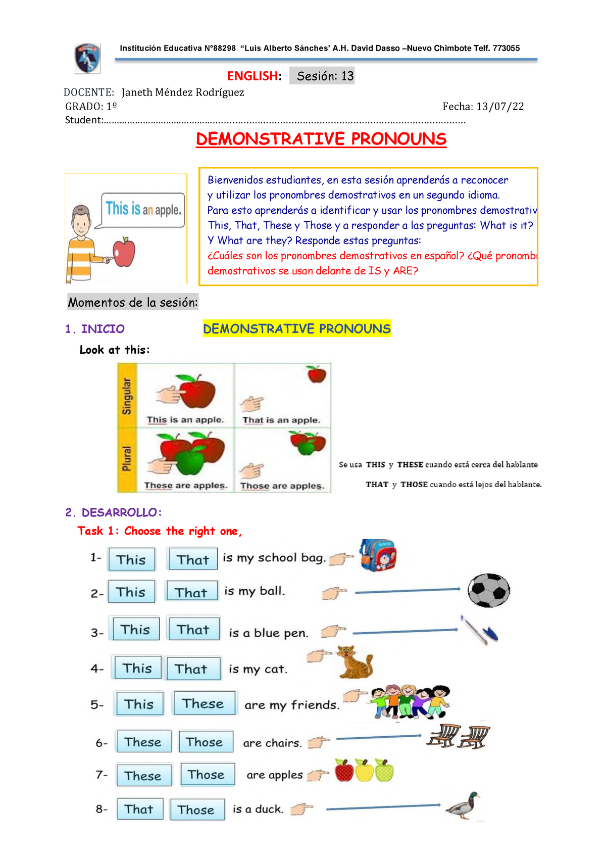 Demonstrative Pronouns Interactive Exercise For Primero De Secundaria Porn Sex Picture