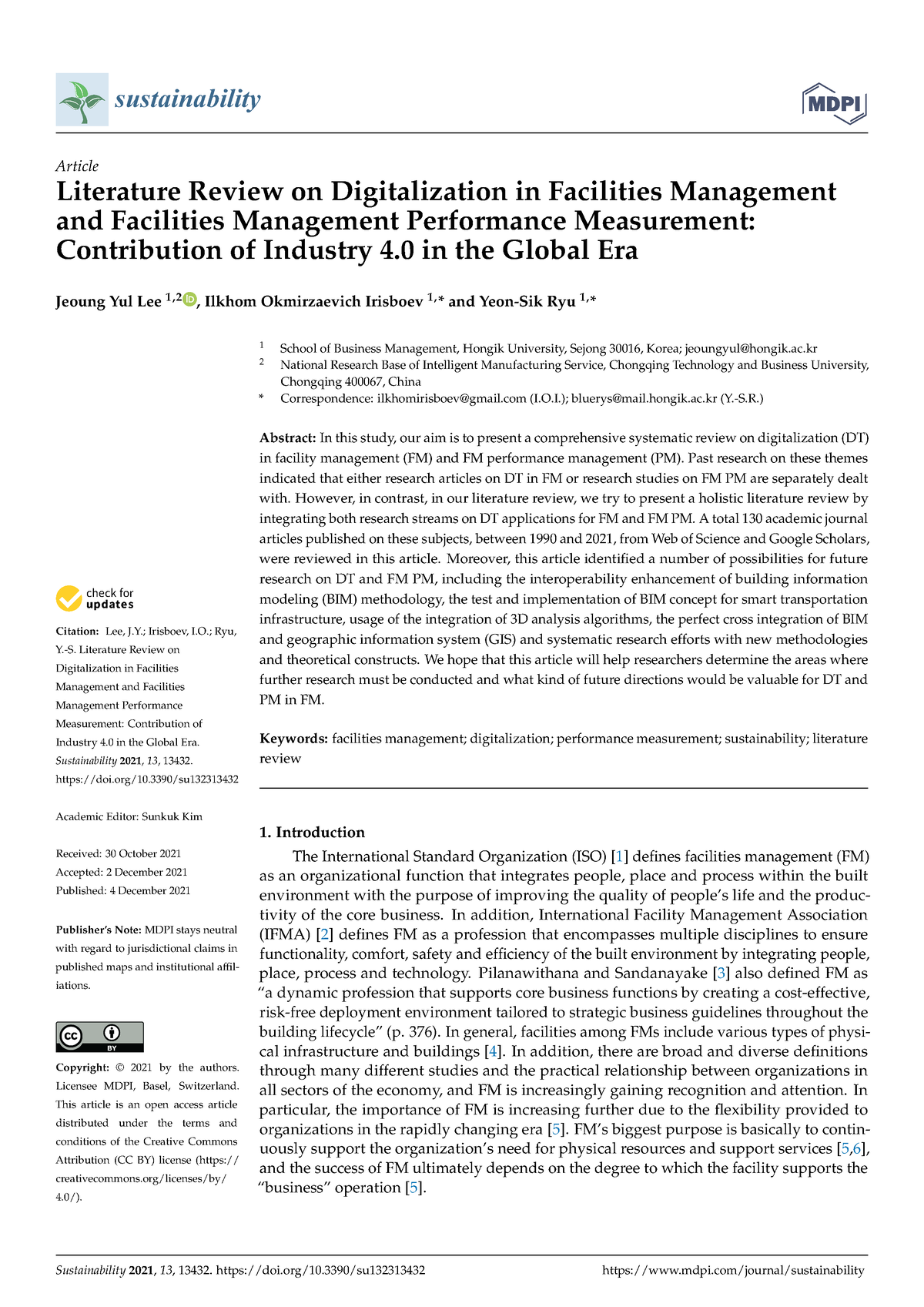 Sustainability-13-13432-v2 - Sustainability Article Literature Review ...