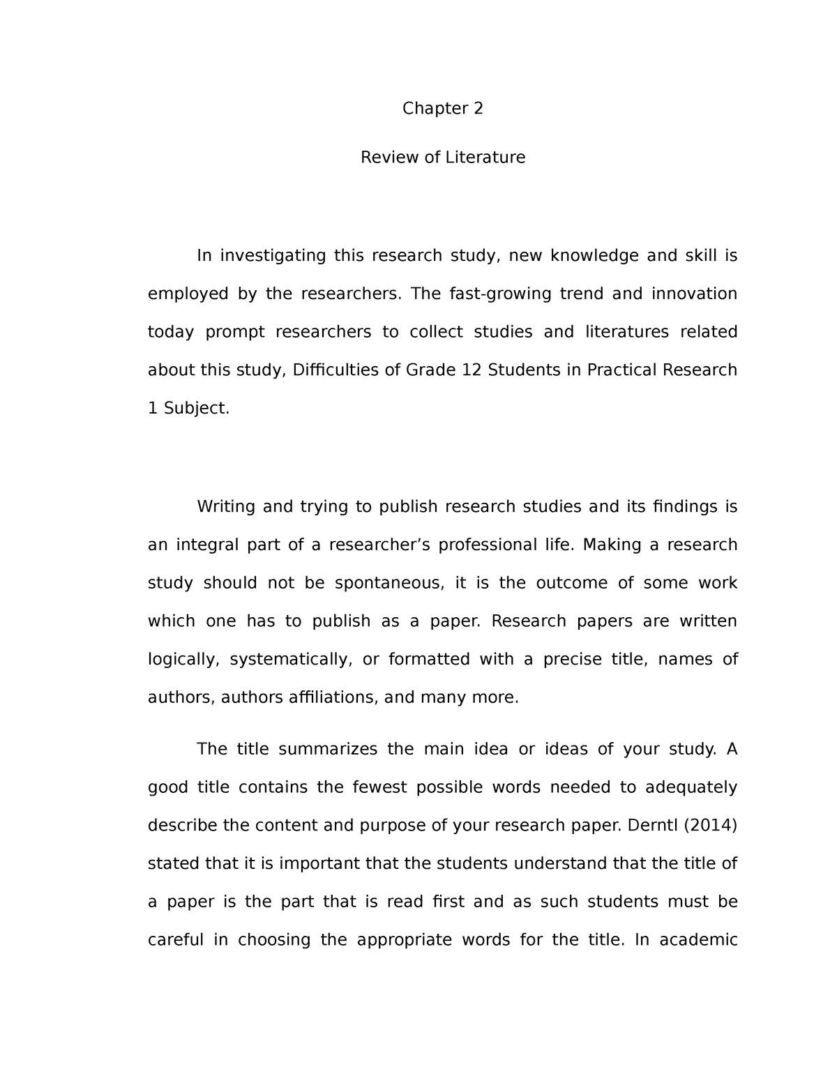 research paper chapter 2