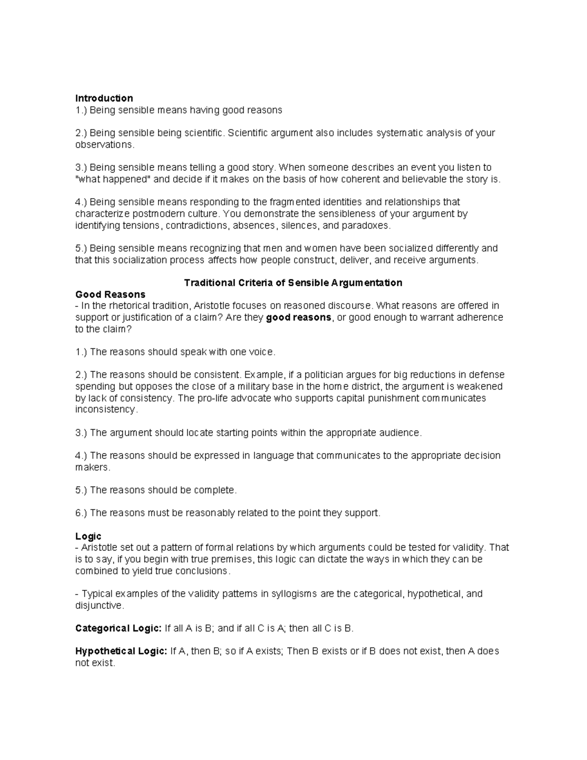 Argumentation & Advocacy Chapter 3 Reading Notes - Introduction 1 ...