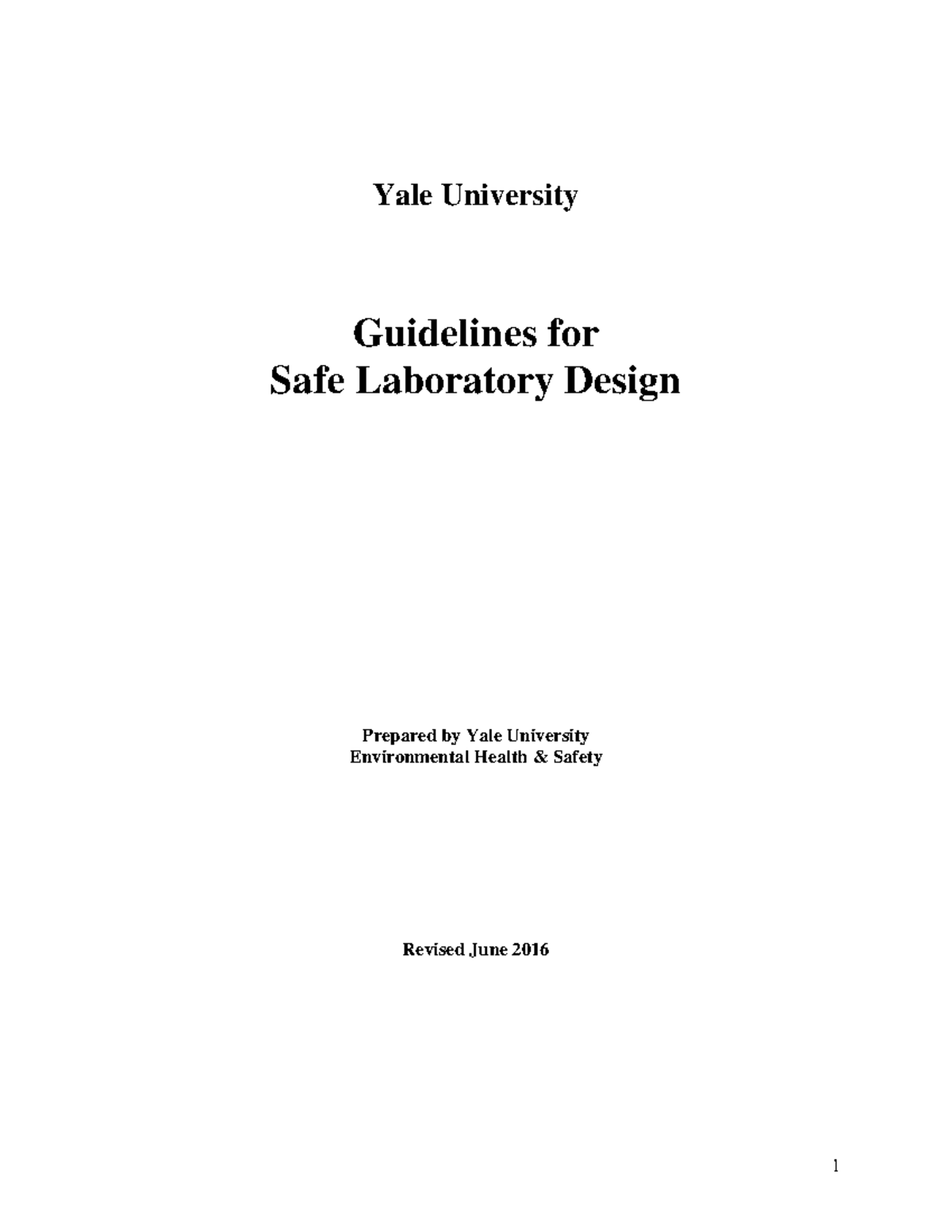 Laboratorydesignguidelines Yale University Guidelines for Safe