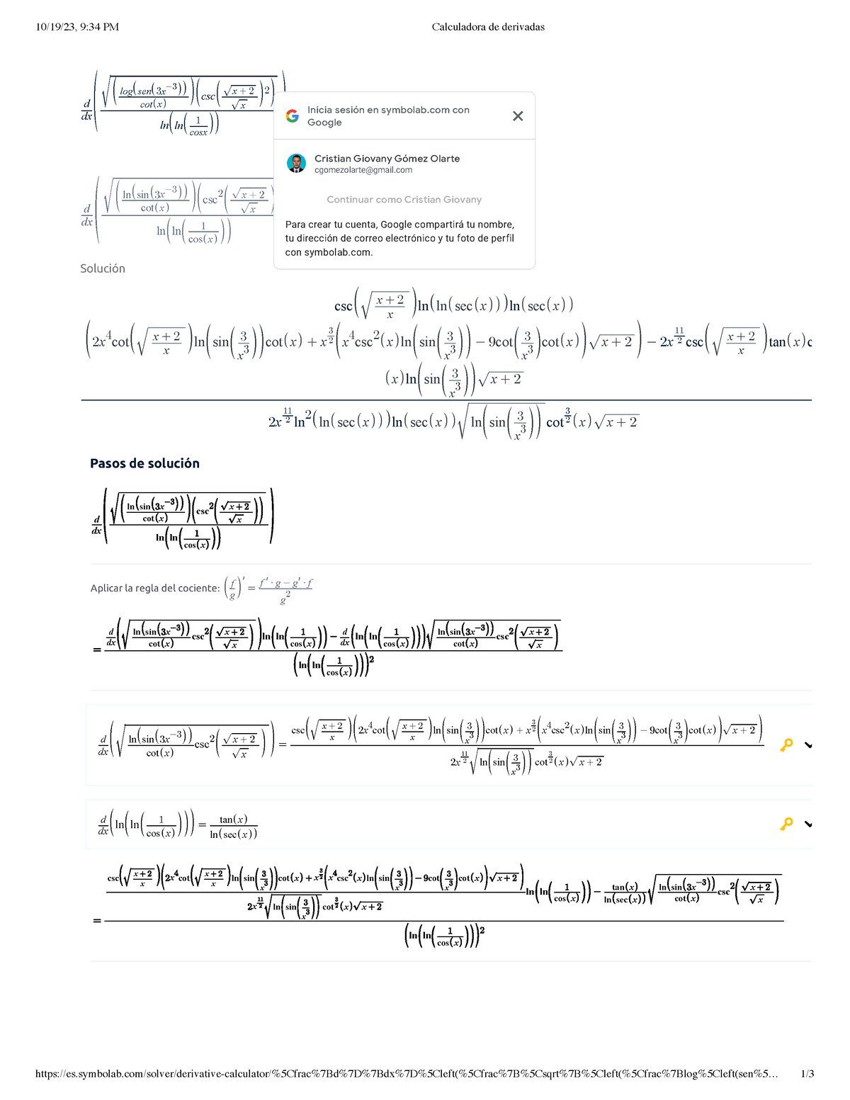 Derivada Primera Parte - 10/19/23, 9:34 PM Calculadora De Derivadas ...