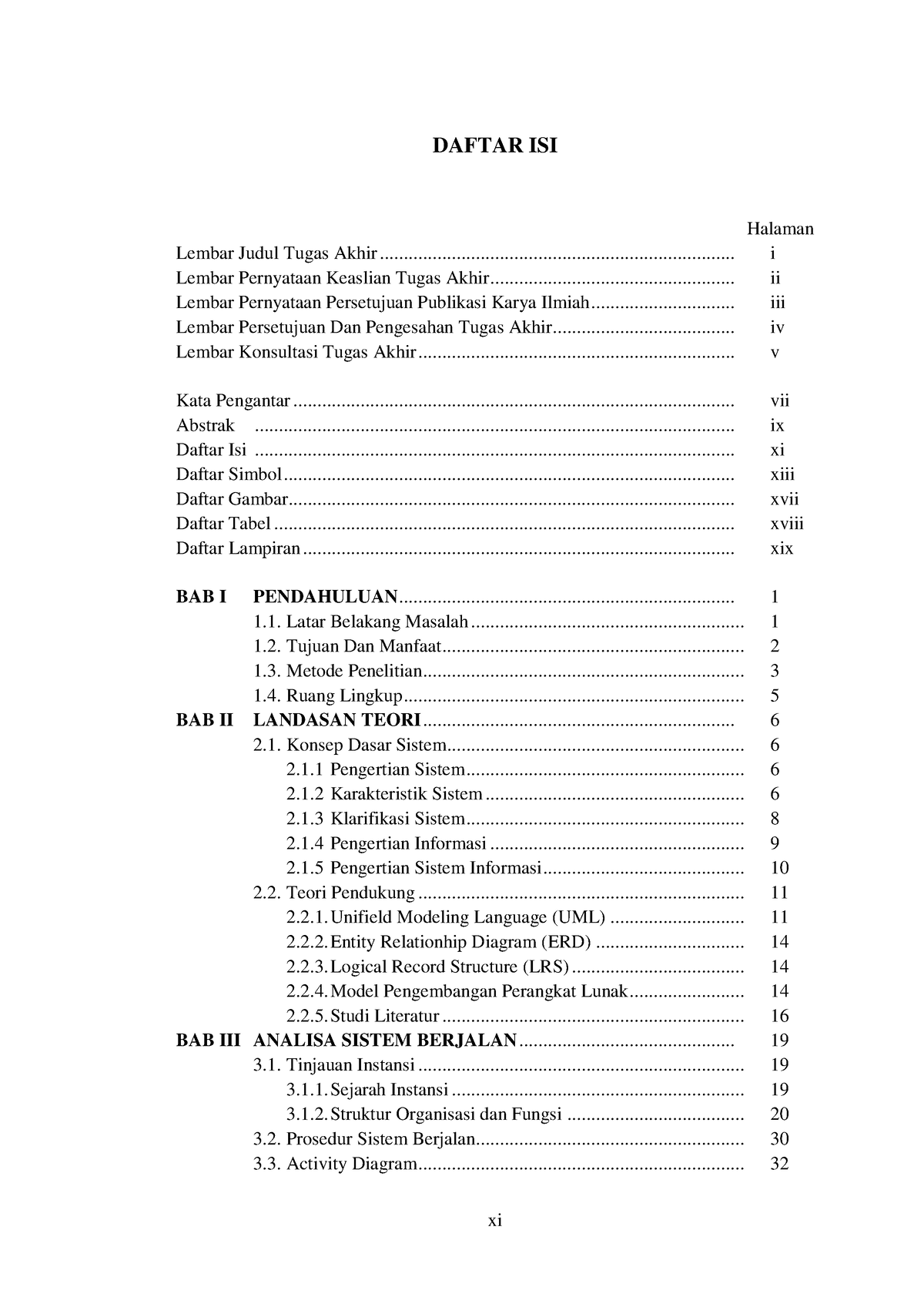 File 8 Daftar ISI - Xi DAFTAR ISI Halaman Lembar Judul Tugas Akhir ...