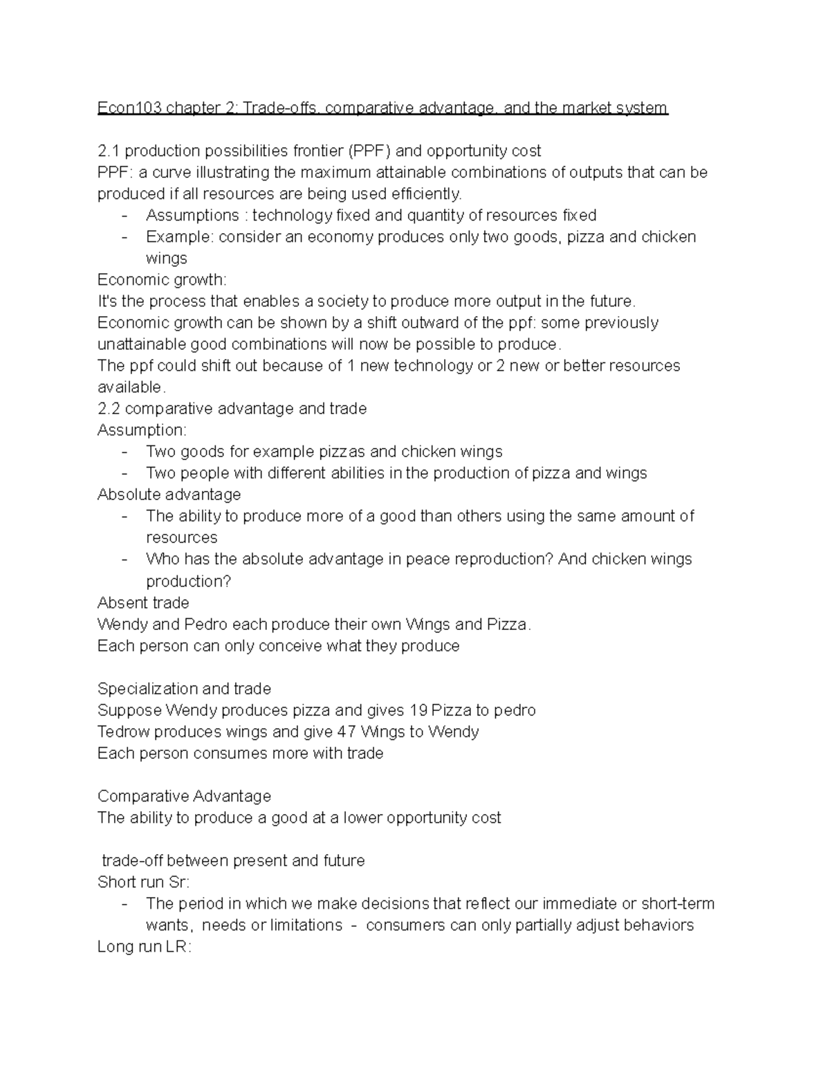 Econ103-chapter-2 - Econ 103 Lecture Notes From Chapter 2 Taken At The ...