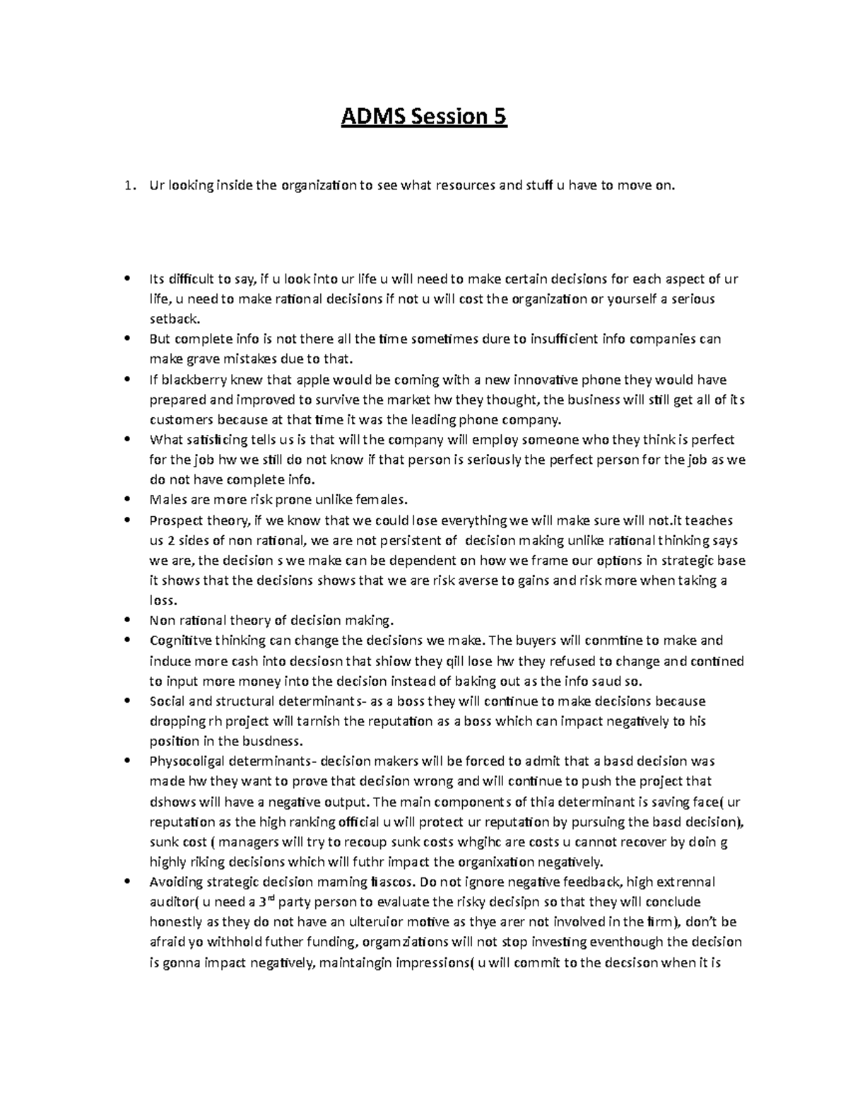 ADMS Session 5 LECTURE NOTES - ADMS Session 5 Ur looking inside the ...