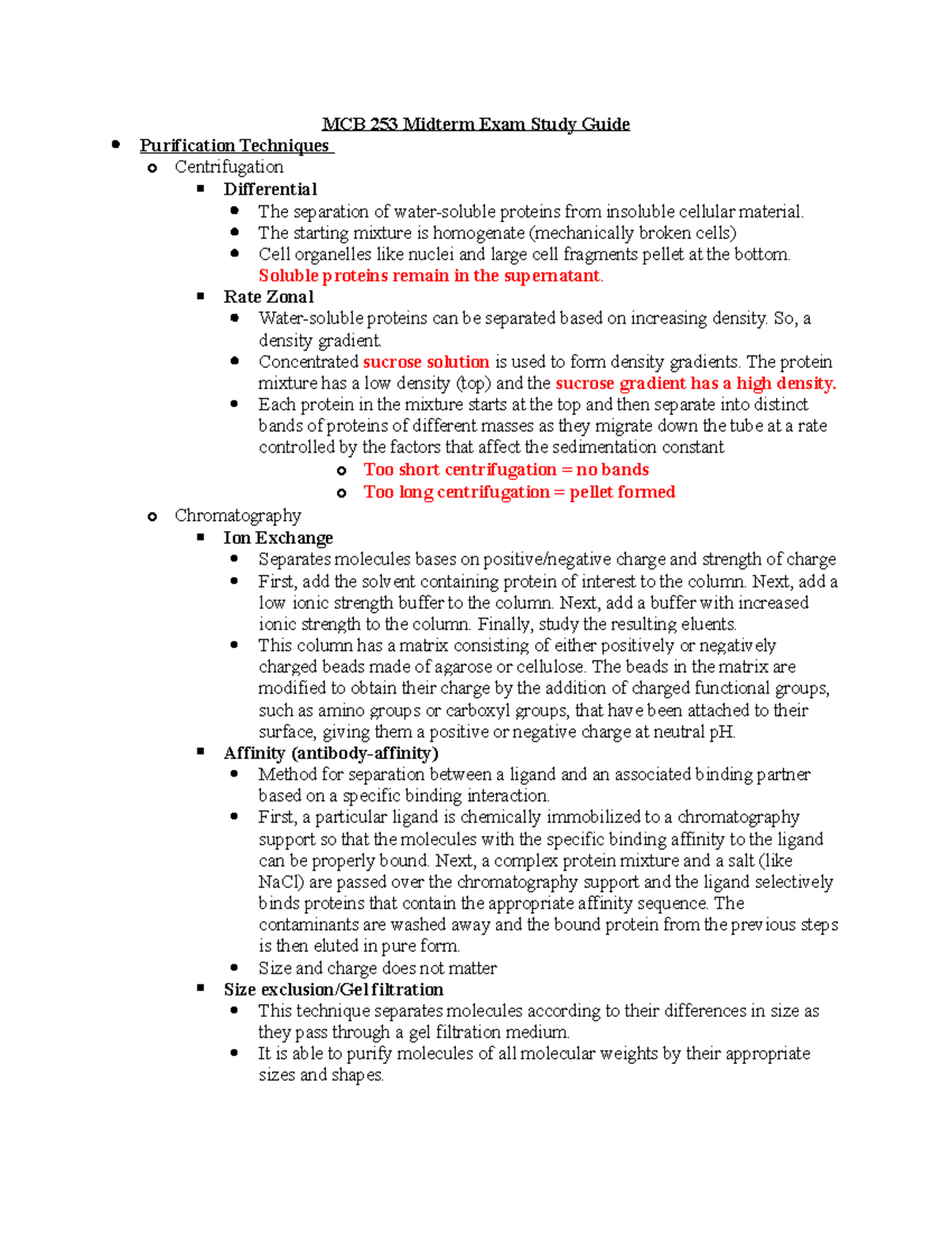 MCB 253 Midterm Exam Study Guide MCB 253 Midterm Exam Study Guide