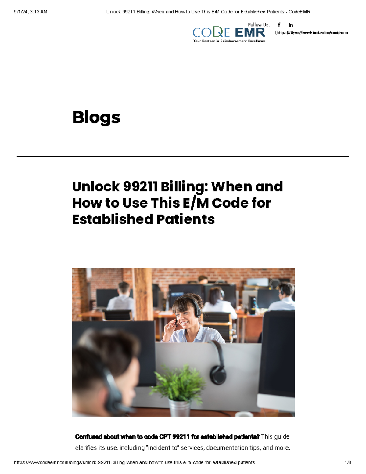 Unlock 99211 Billing When and How to Use This E M Code for Established ...