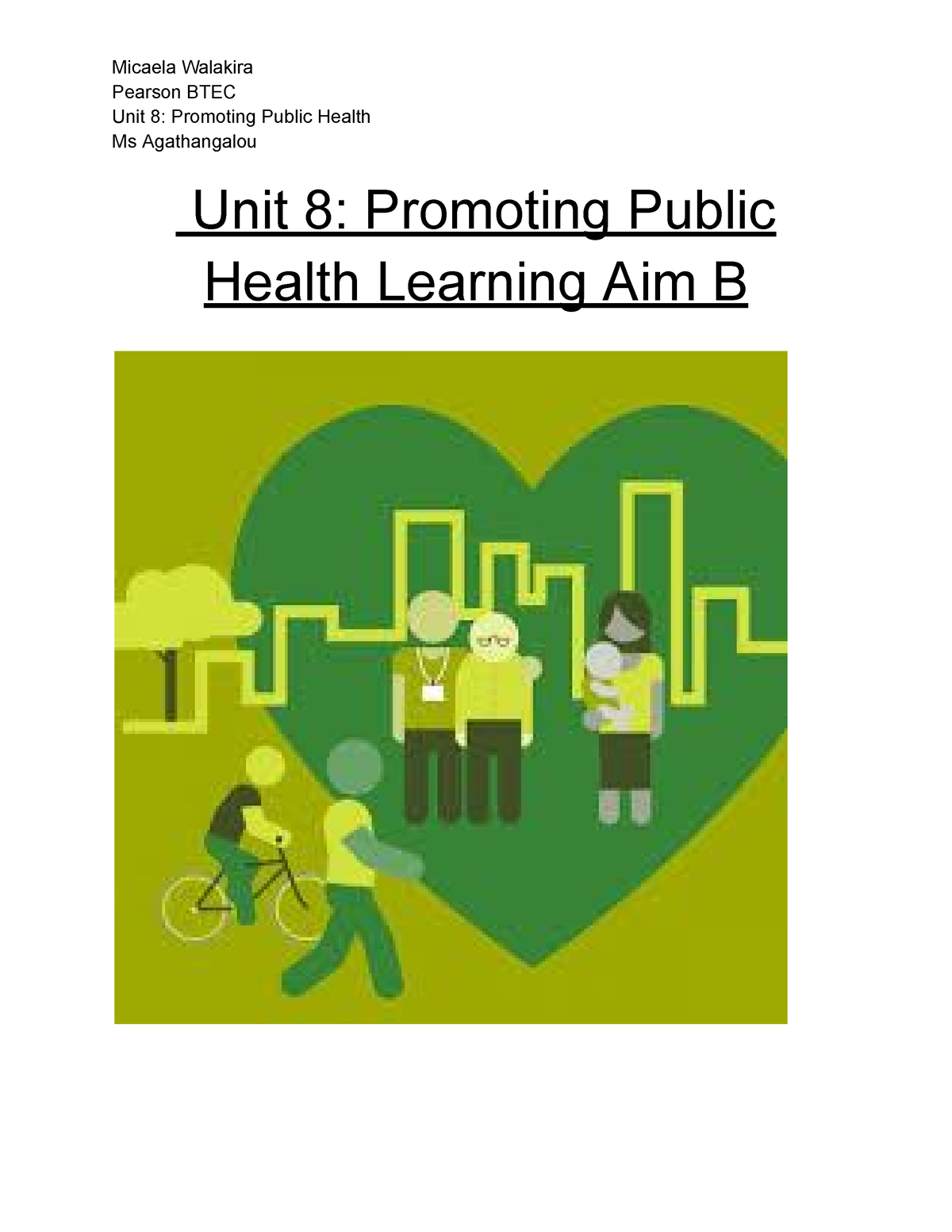 unit 8 promoting public health assignment 1 example