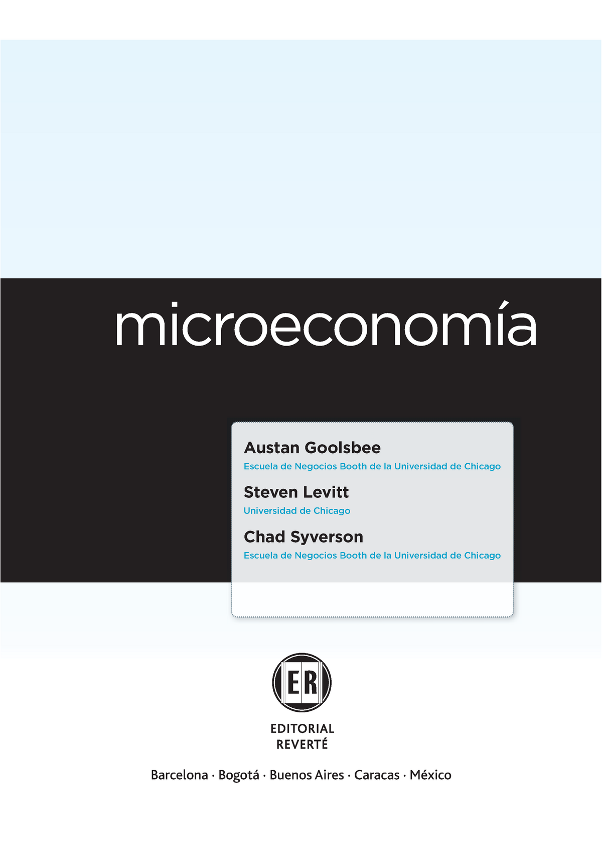 Microeconomía Austan Goolsbee Steven Levitt Chad Syverson Barcelona ...