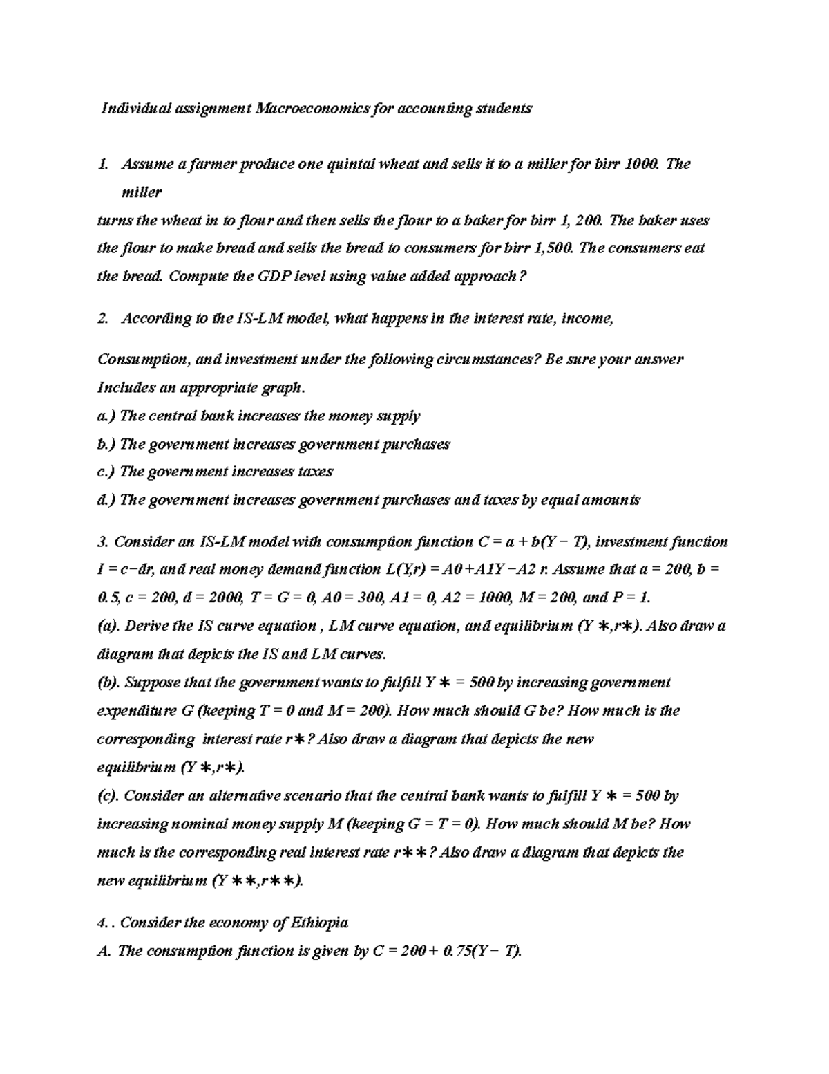 Ma assgt - Its macroeconomics individual assignment for next week ...