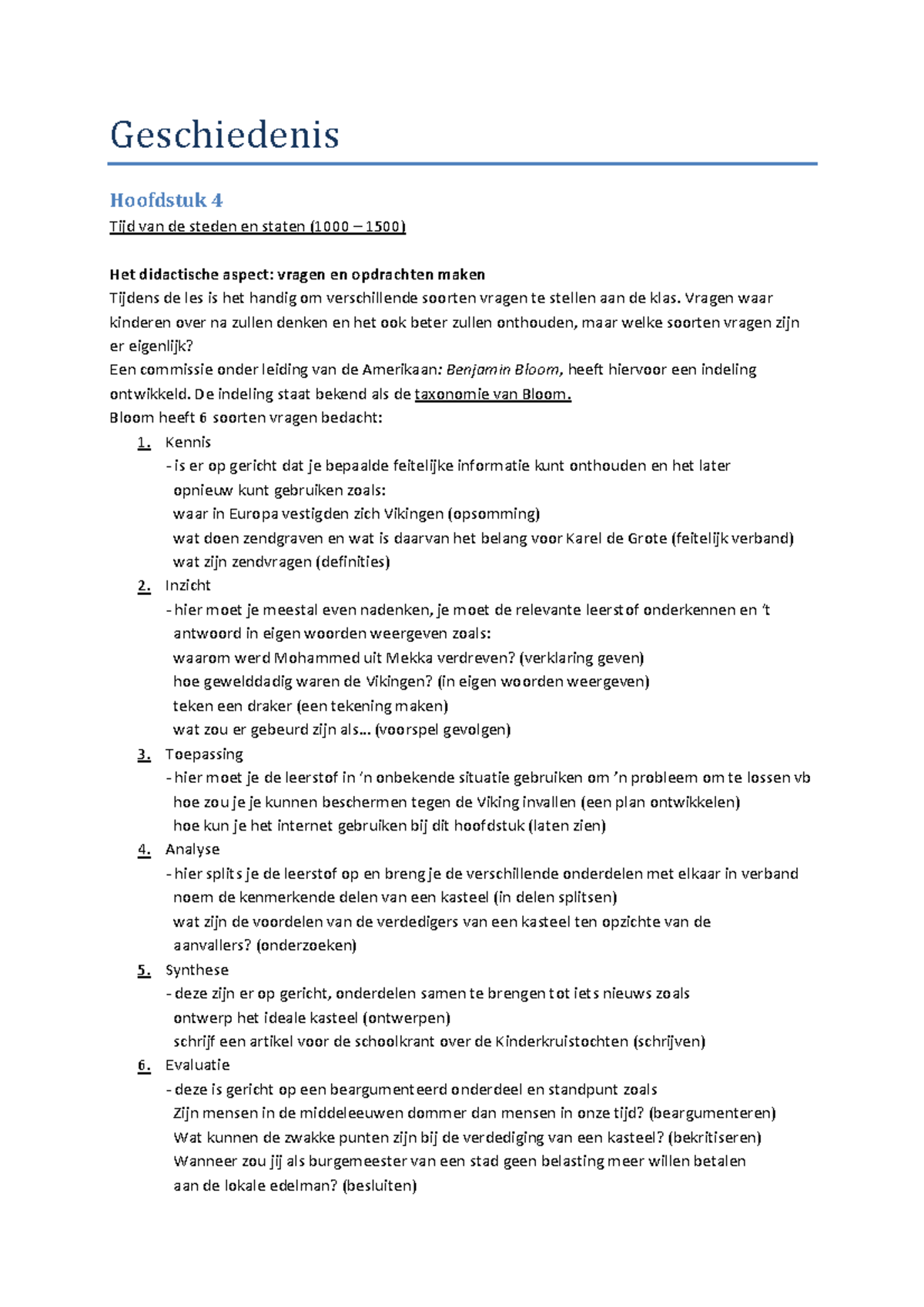 Samenvatting Geschiedenis Blok 1 - Geschiedenis Hoofdstuk 4 Tijd Van De ...