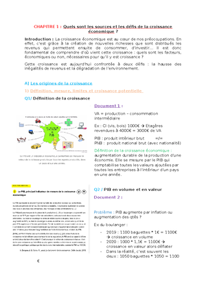 Chapitre 1 Quels Sont Les Sources Et Les Défis De La Croissance – TPKGJ