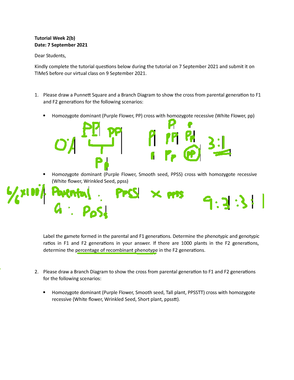 Tutorial Week 2(B) - Tutorial Week 2(b) Date: 7 September 2021 Dear ...