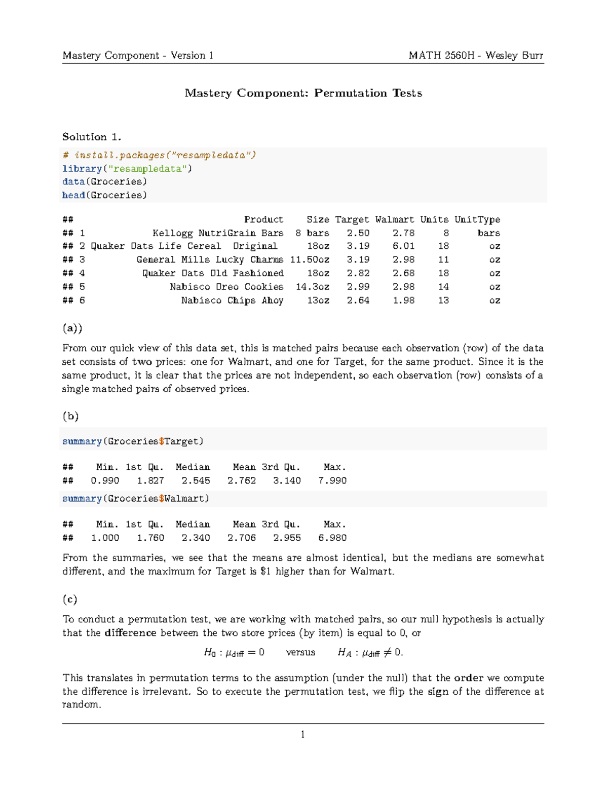 2560WI21 Permutation Tests v1 sol - Mastery Component: Permutation ...
