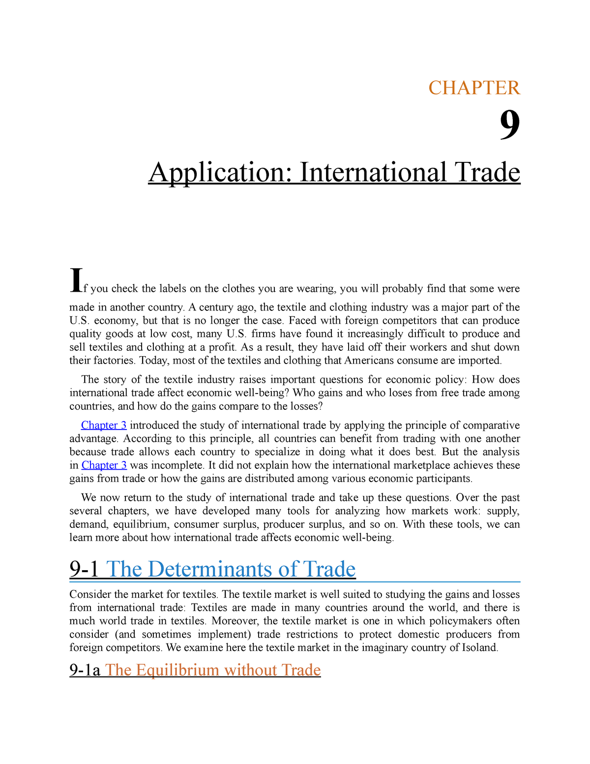 Chp 9 & 10 Microeconomies - CHAPTER 9 Application: International Trade ...