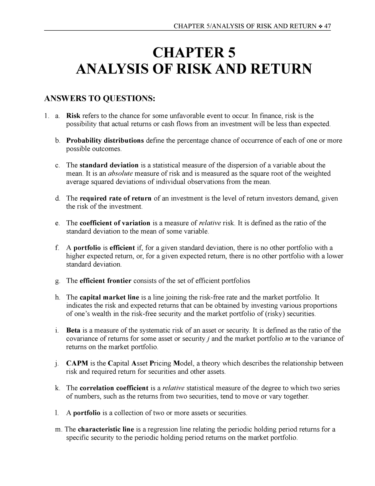 research paper on risk and return analysis
