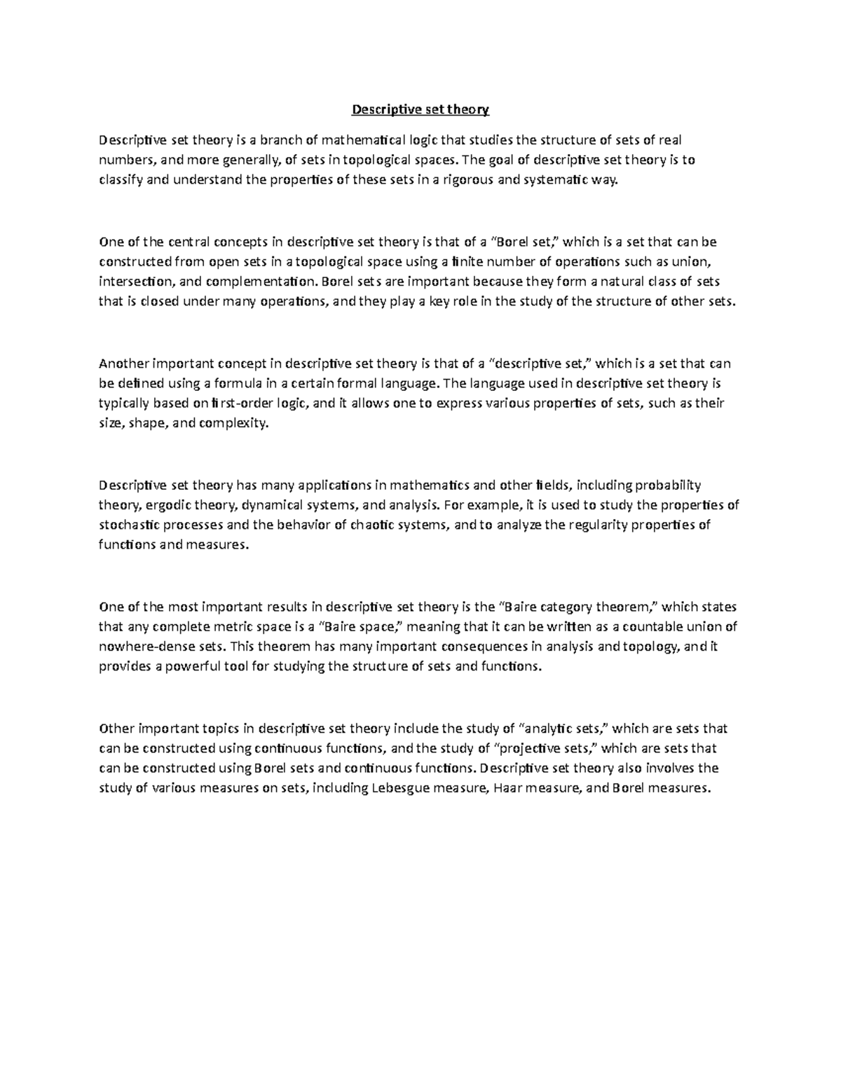 Descriptive set theory Descriptive set theory Descriptive set theory