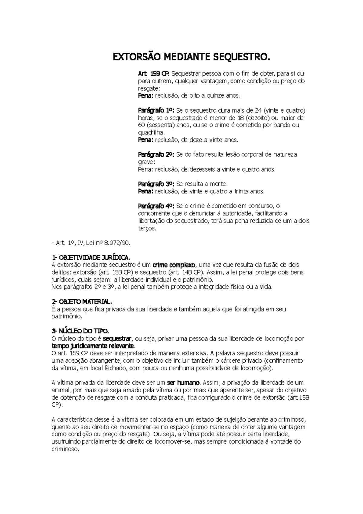 Extorsão Mediante Sequestro Pena - RETOEDU