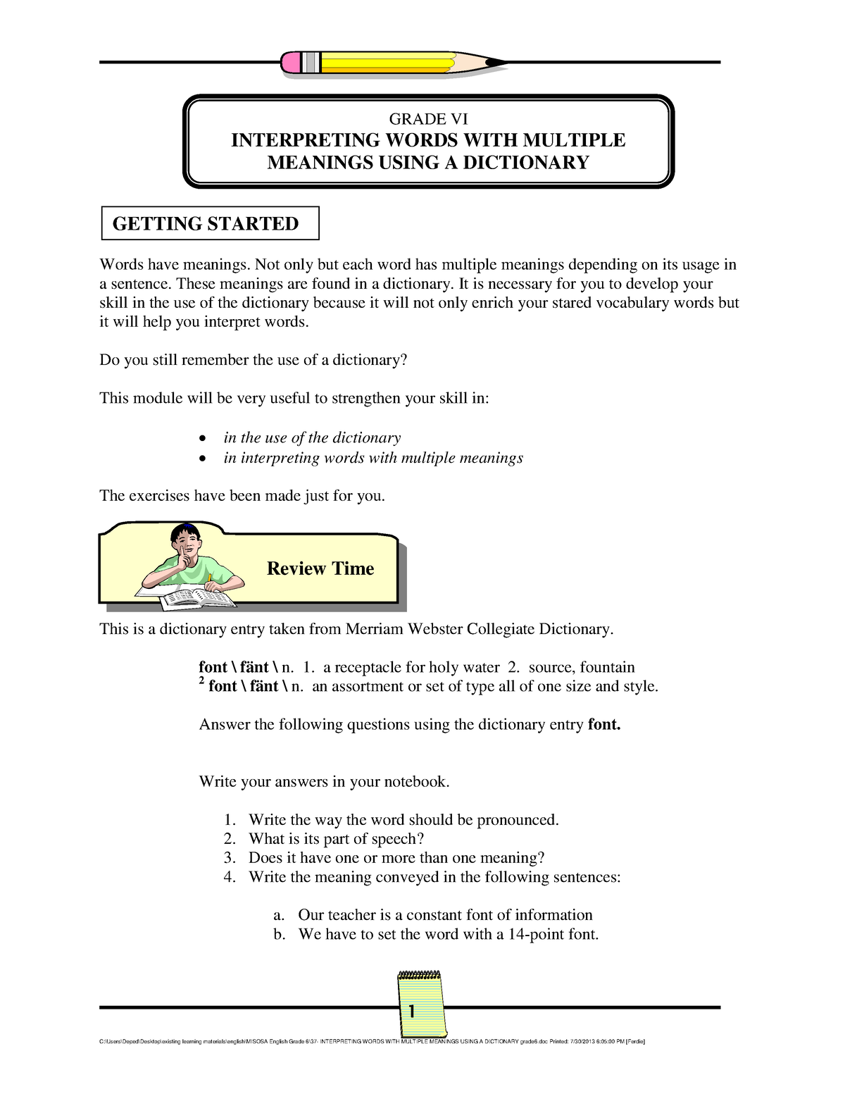 lm-grade-6-interpreting-words-with-multiple-meanings-using-a-dictionary