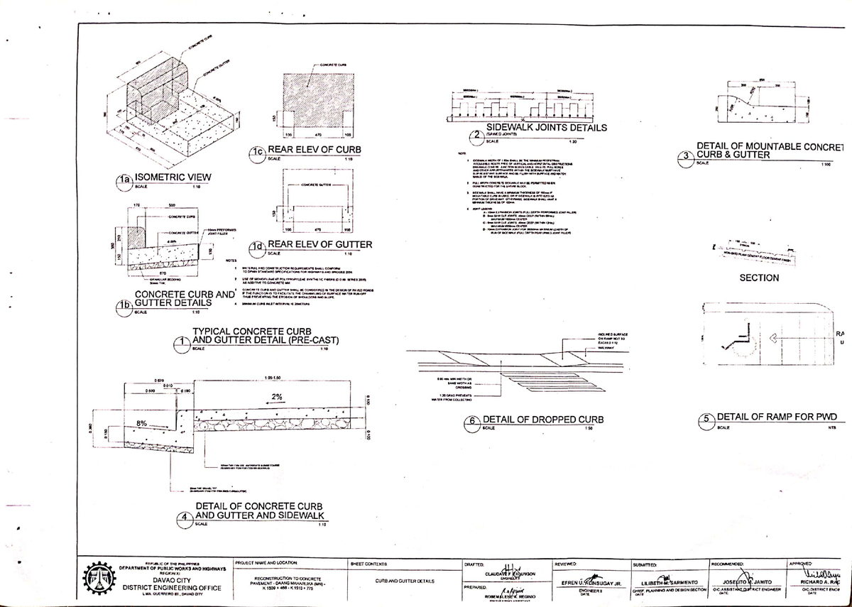 Curb & Gutter Details - road and curb design detail and other needed ...