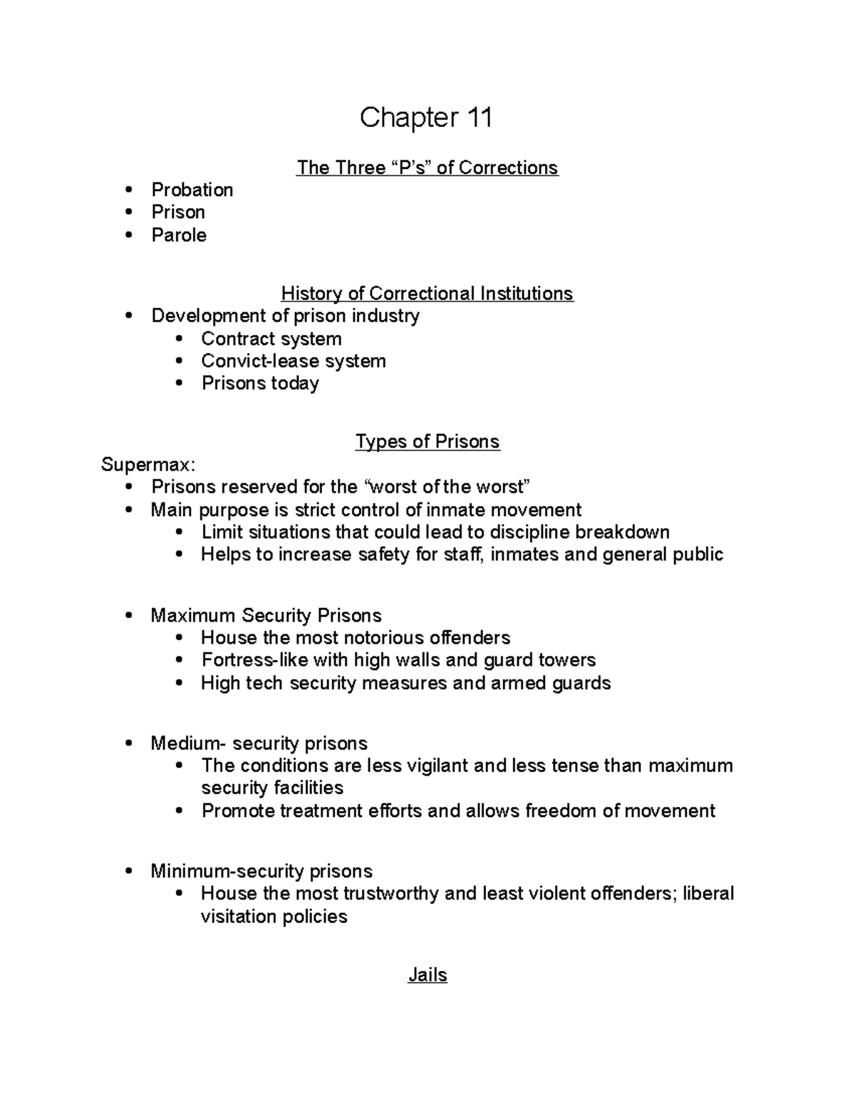 Intro Criminal Justice Chapter 11 - Chapter 11 The Three “P’s” Of ...