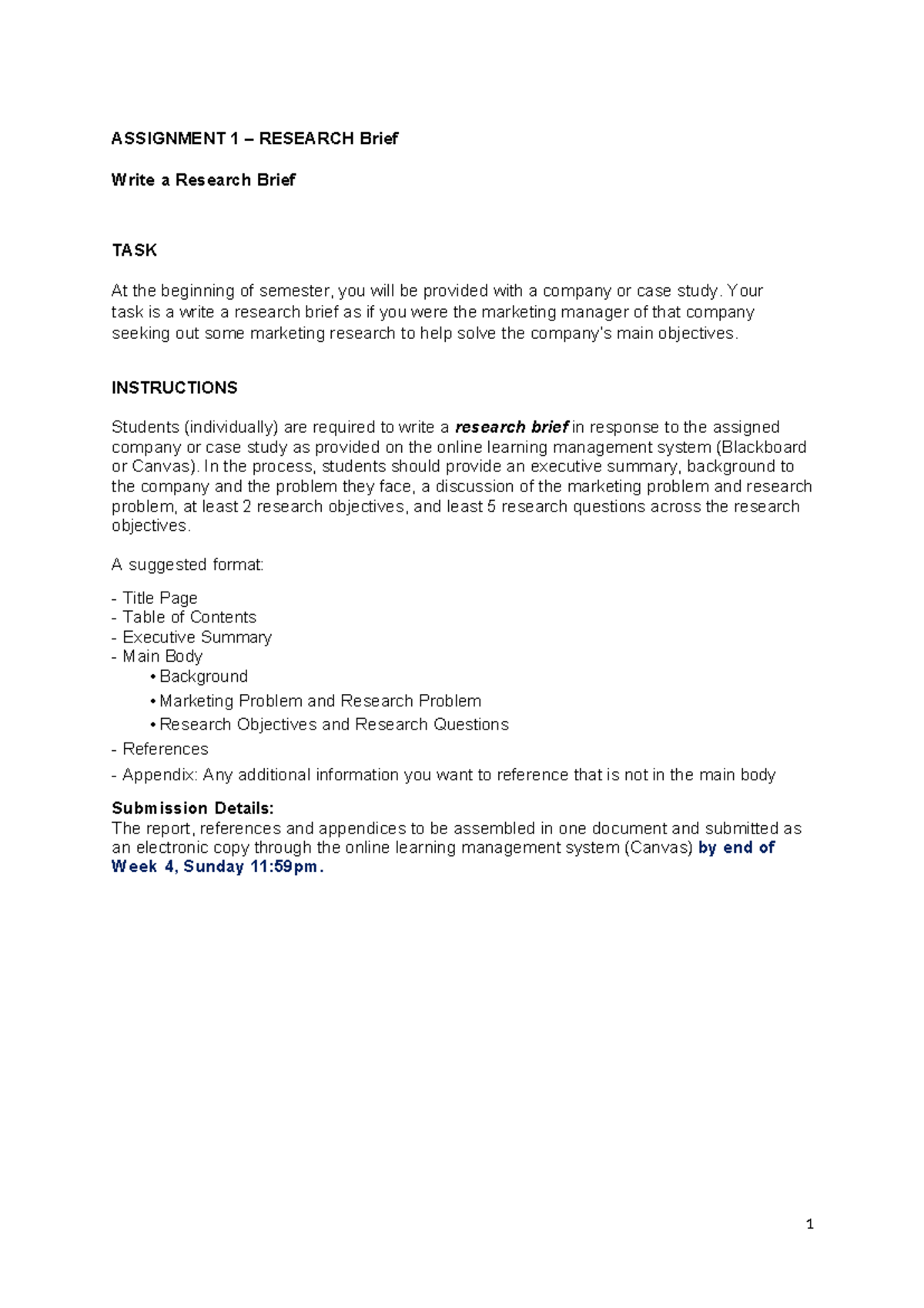 MKT2001 9 Assignment 1 ASM1 ASSIGNMENT 1 RESEARCH Brief Write a