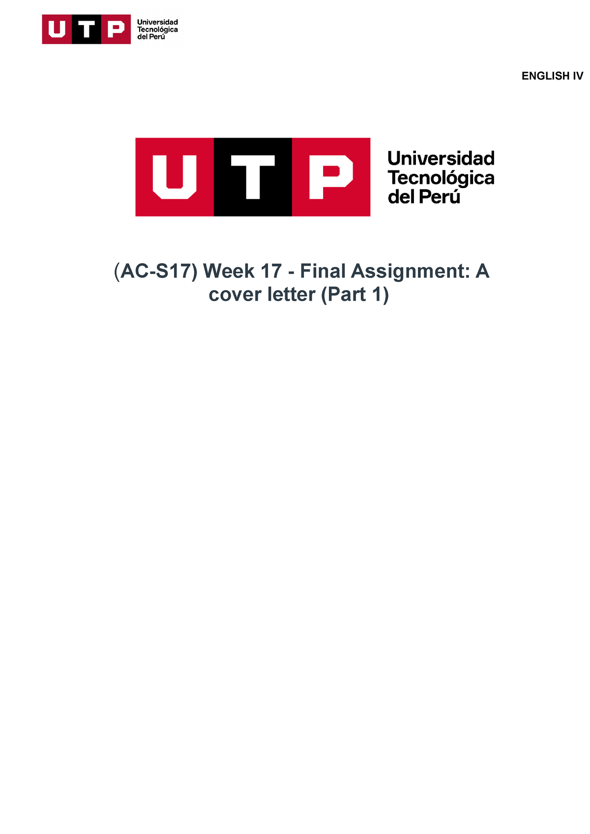 week 17 final assignment a cover letter (part 1)