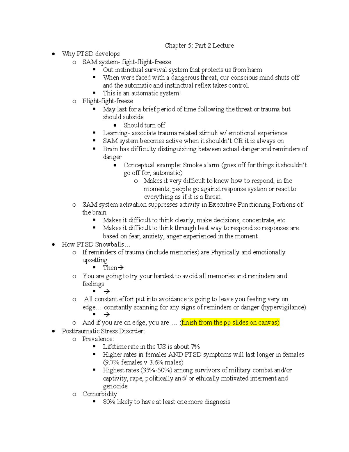 PSYC 306 Lecture Notes- Unit Two- Abnormal Psychology - Chapter 5: Part ...