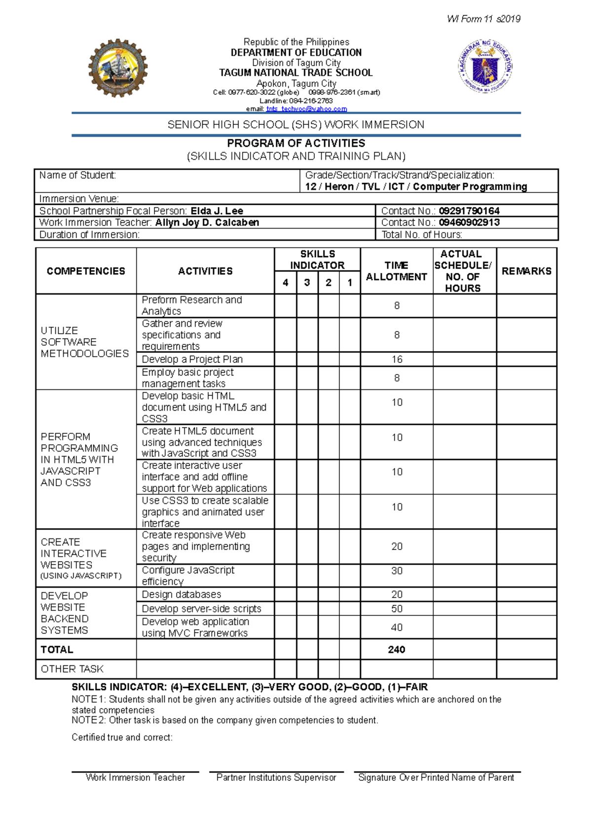 11-WI-Prog-of-Activities Comp-Prog 11 06 19 - WI Form 11 s Republic of ...