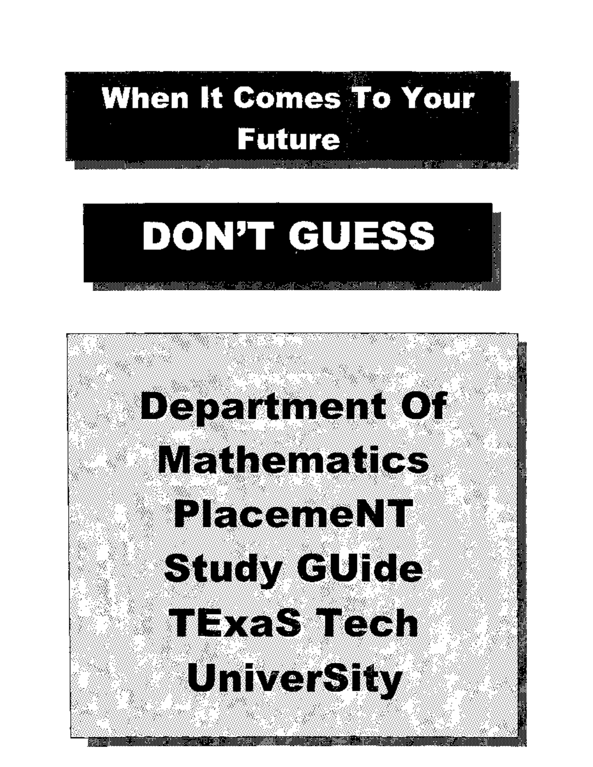 Dont Guess - Pre cal practice questions - MATH 1550 - Studocu