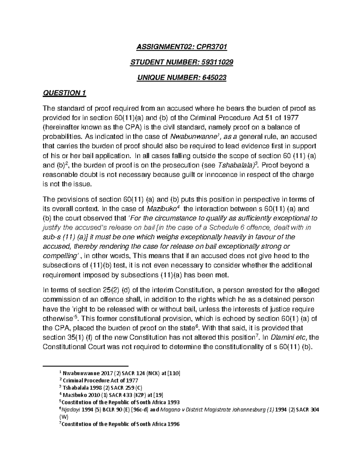 CPR3701 Assignment 02 Criminal Procedure assignment 2 - ASSIGNMENT02 ...
