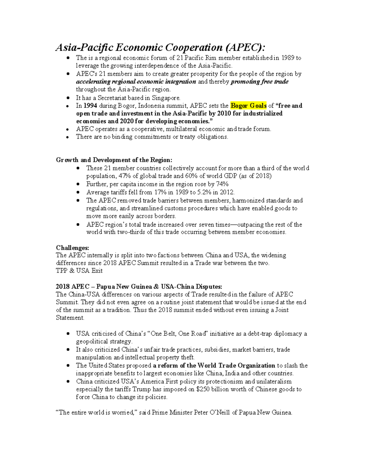 APEC - qwe - Asia-Pacific Economic Cooperation (APEC): The is a ...
