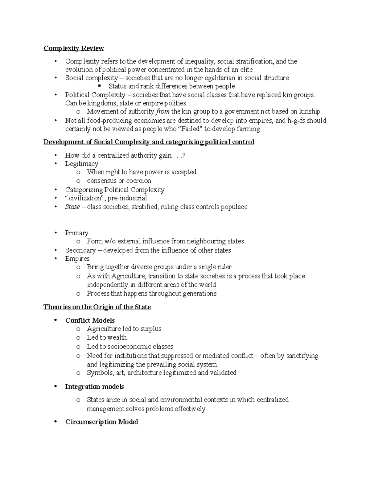 Final doc - Complexity Review - Complexity refers to the development of ...