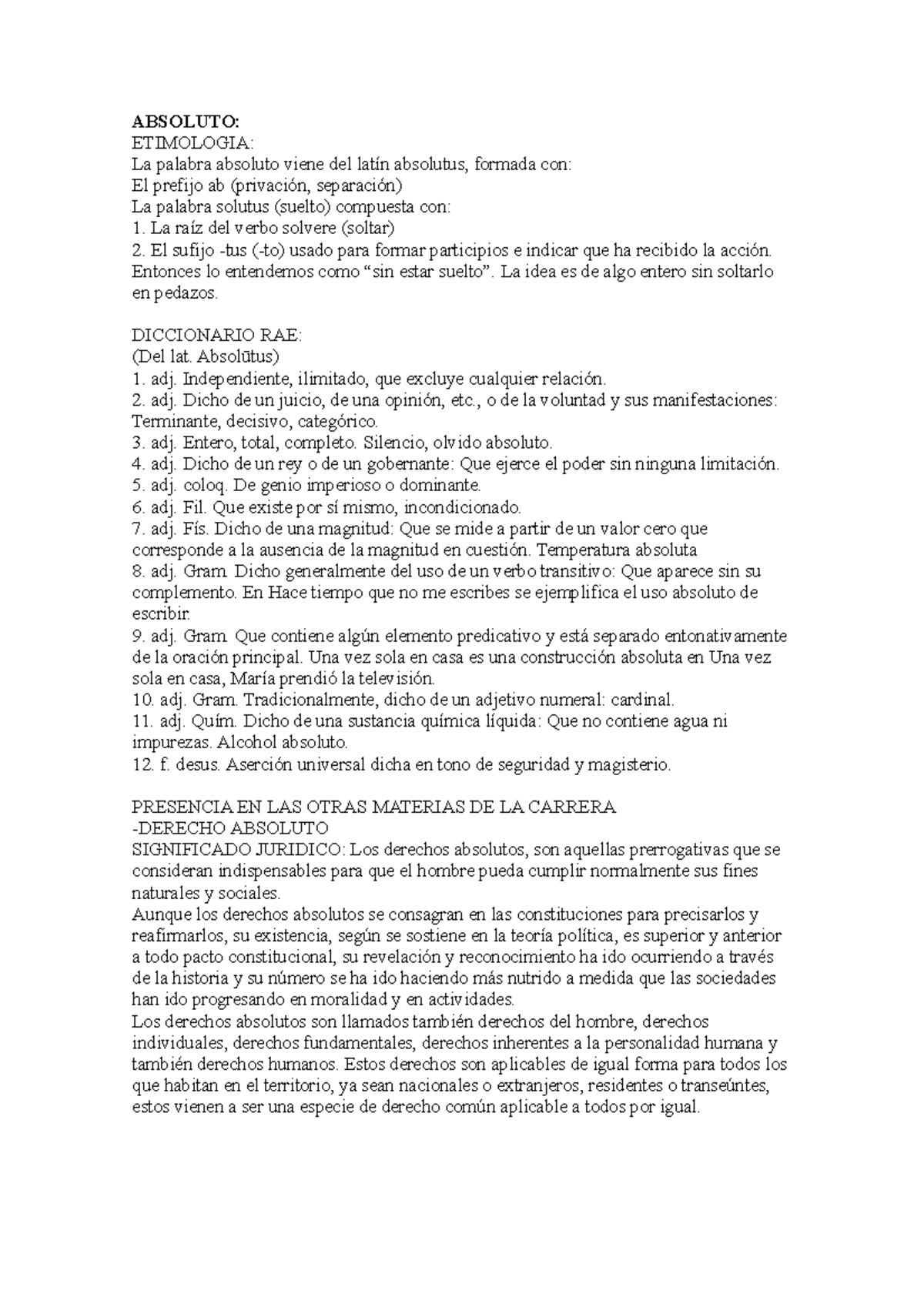 Glosario N2 Filosofia - Natalia Posso - ABSOLUTO: ETIMOLOGIA: La ...