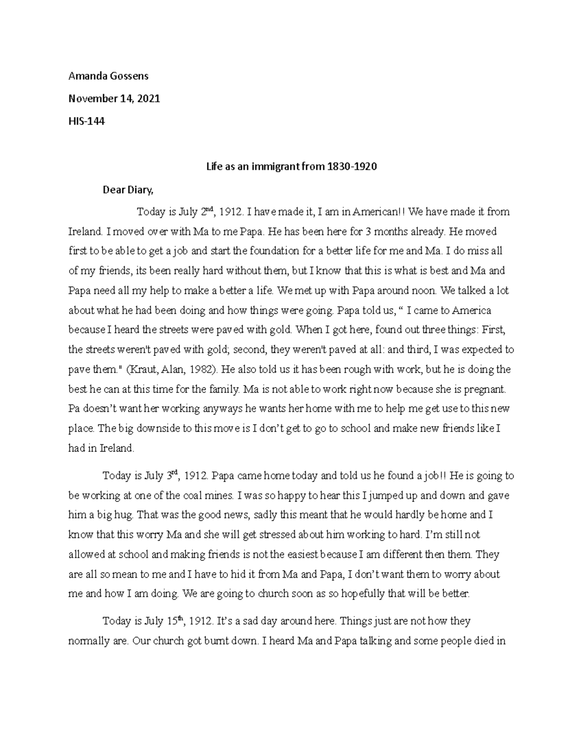 Journal his 144 1 100 HIS144 GCU Studocu