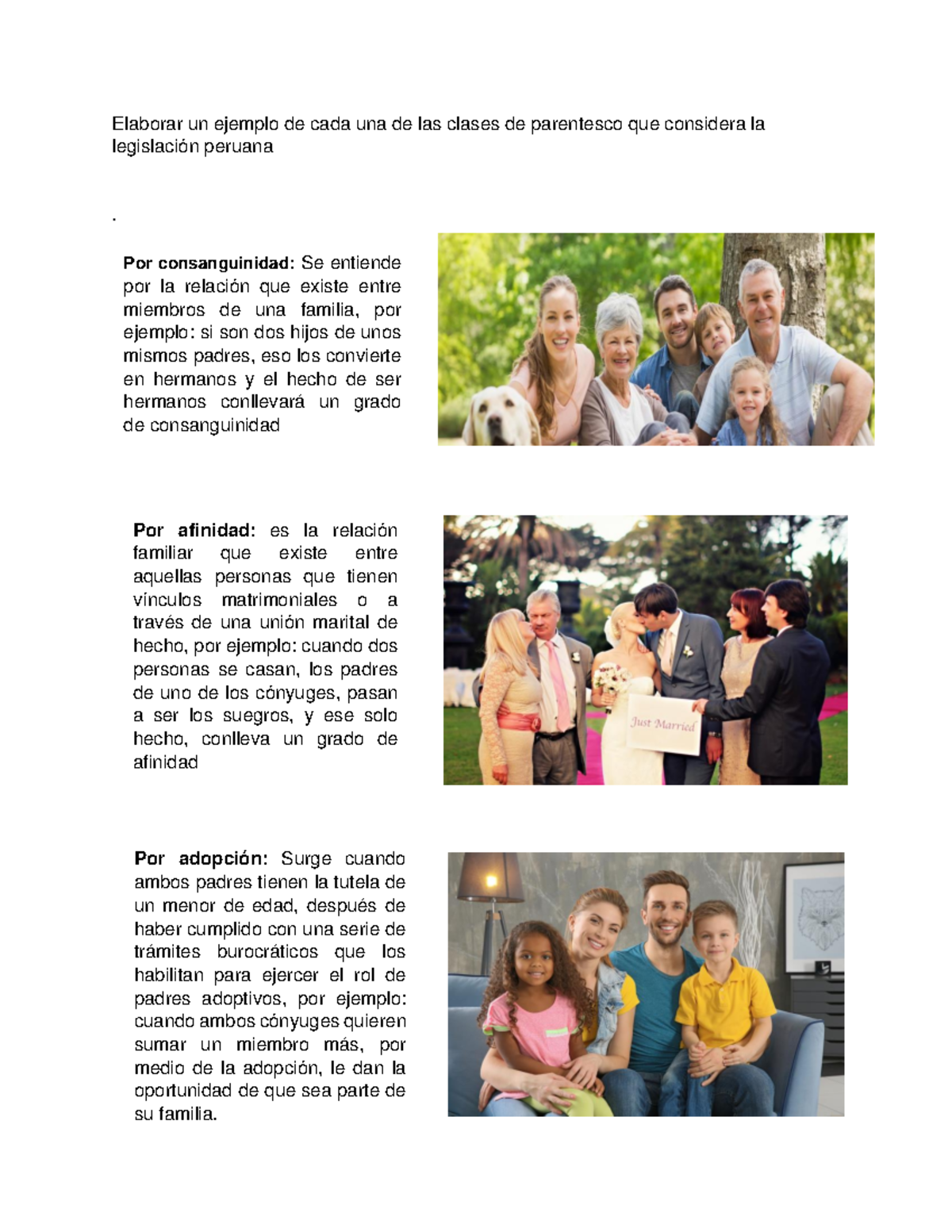 Parentesco - Elaborar un ejemplo de cada una de las clases de ...
