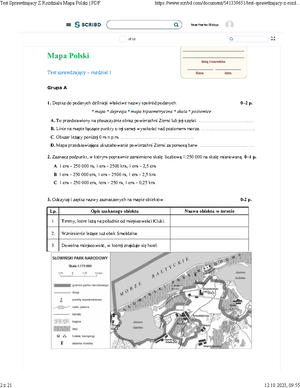 Test - rozdział 5. Wnętrze Ziemi. Procesy endogeniczne Klucz odpowiedzi
