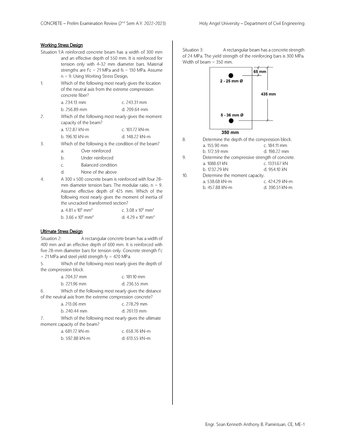 Concrete Prelim Review Handout - CONCRETE – Prelim Examination Review ...