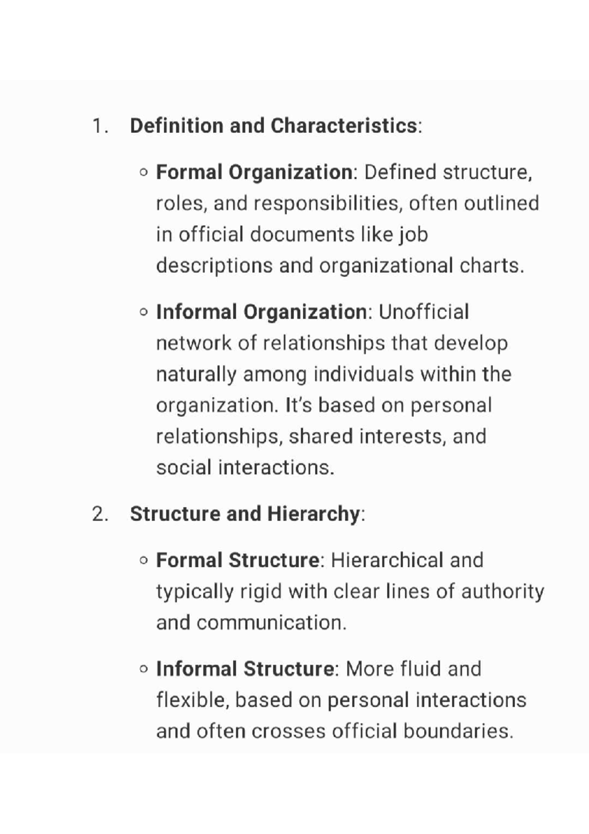 IMG 20241115 234610 - Informal vs formal organisation - 1. Definition ...