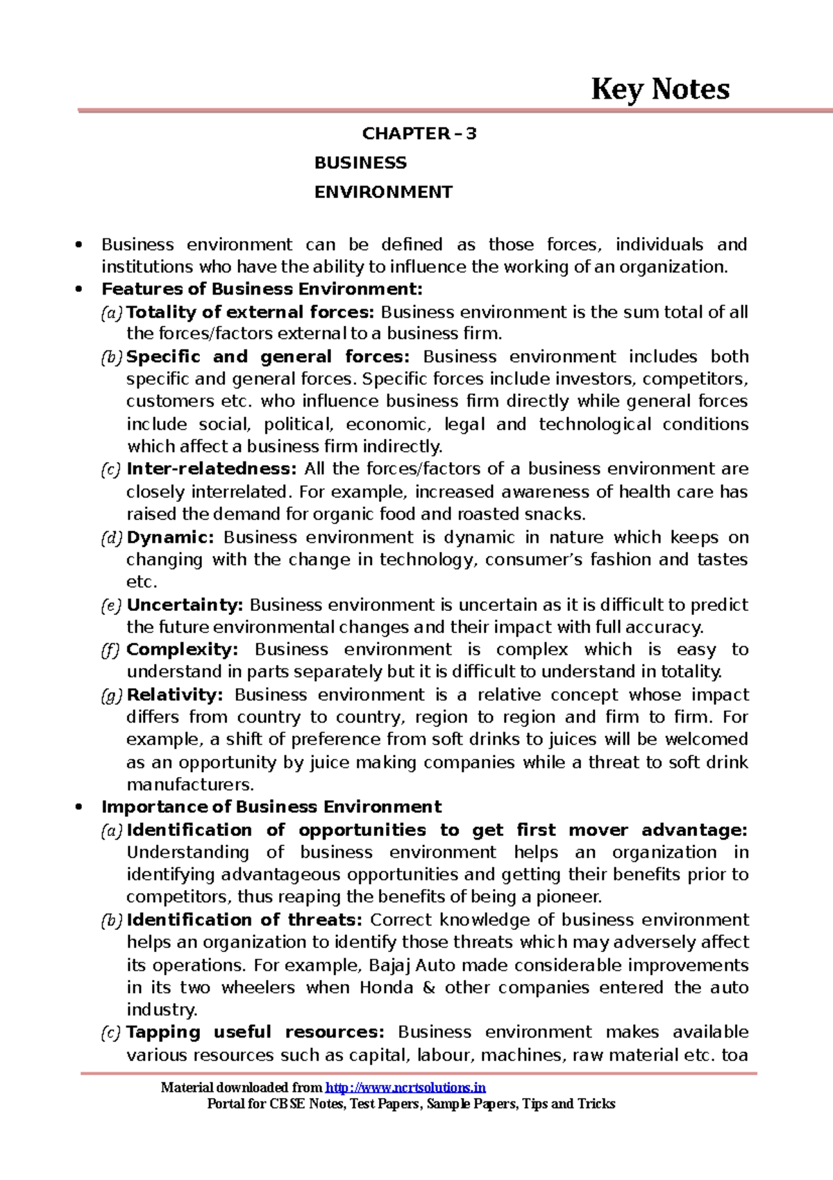 12 business studies ch 03 business environment - CHAPTER – 3 BUSINESS ...