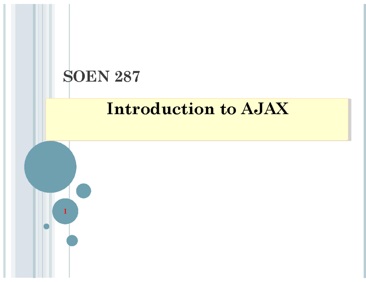 17. AJAX - Benharref - SOEN 287 Introduction to AJAX HTTP request ...