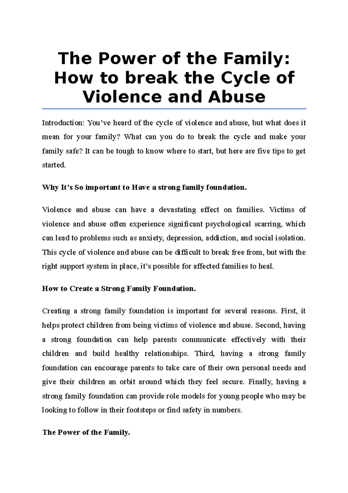 the-power-of-the-family-how-to-break-the-cycle-of-violence-and-abuse