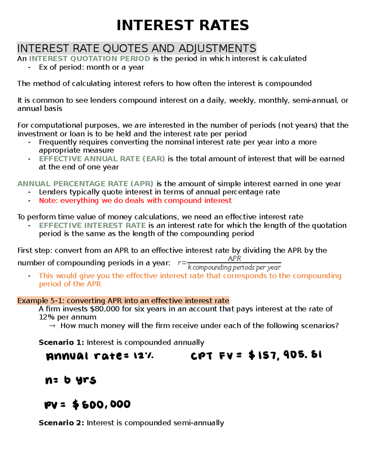 BUS 2819 - Chapter 05 - Professor: D. Ng - INTEREST RATES INTEREST RATE ...