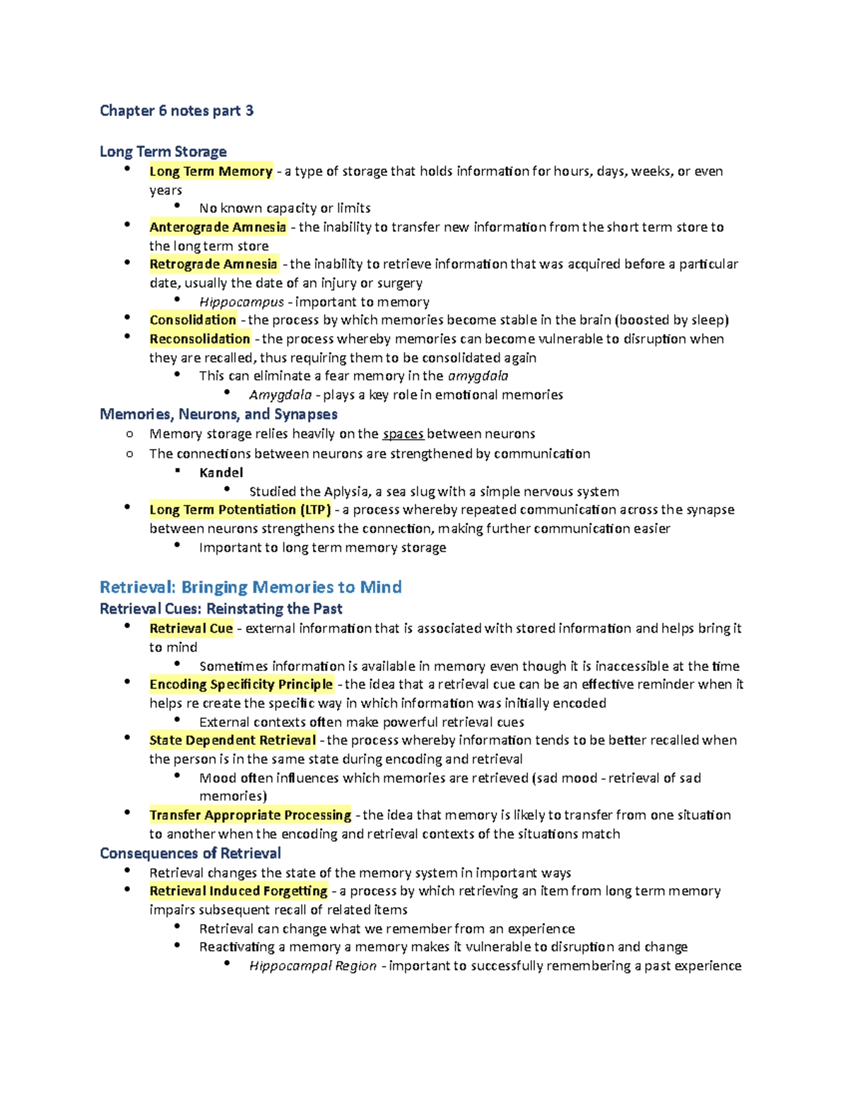 Chapter 6 notes part 3 - Chapter 6 notes part 3 Long Term Storage Long ...