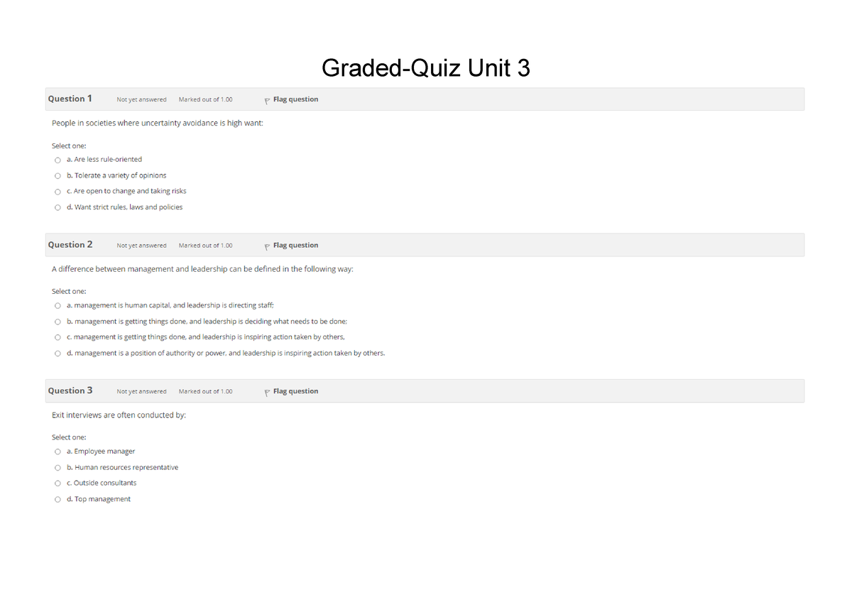 BUS 1101 Graded Quiz Unit 3 Questions And Answers (Stu Docu) - BUS 1101 ...