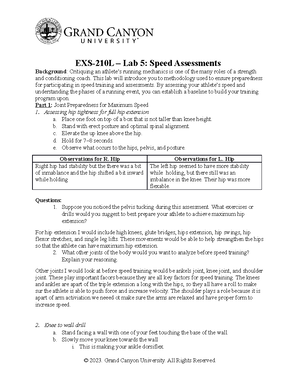 LAB 10- Recovery Science - EXS-210L – Lab 10: Recovery Science ...
