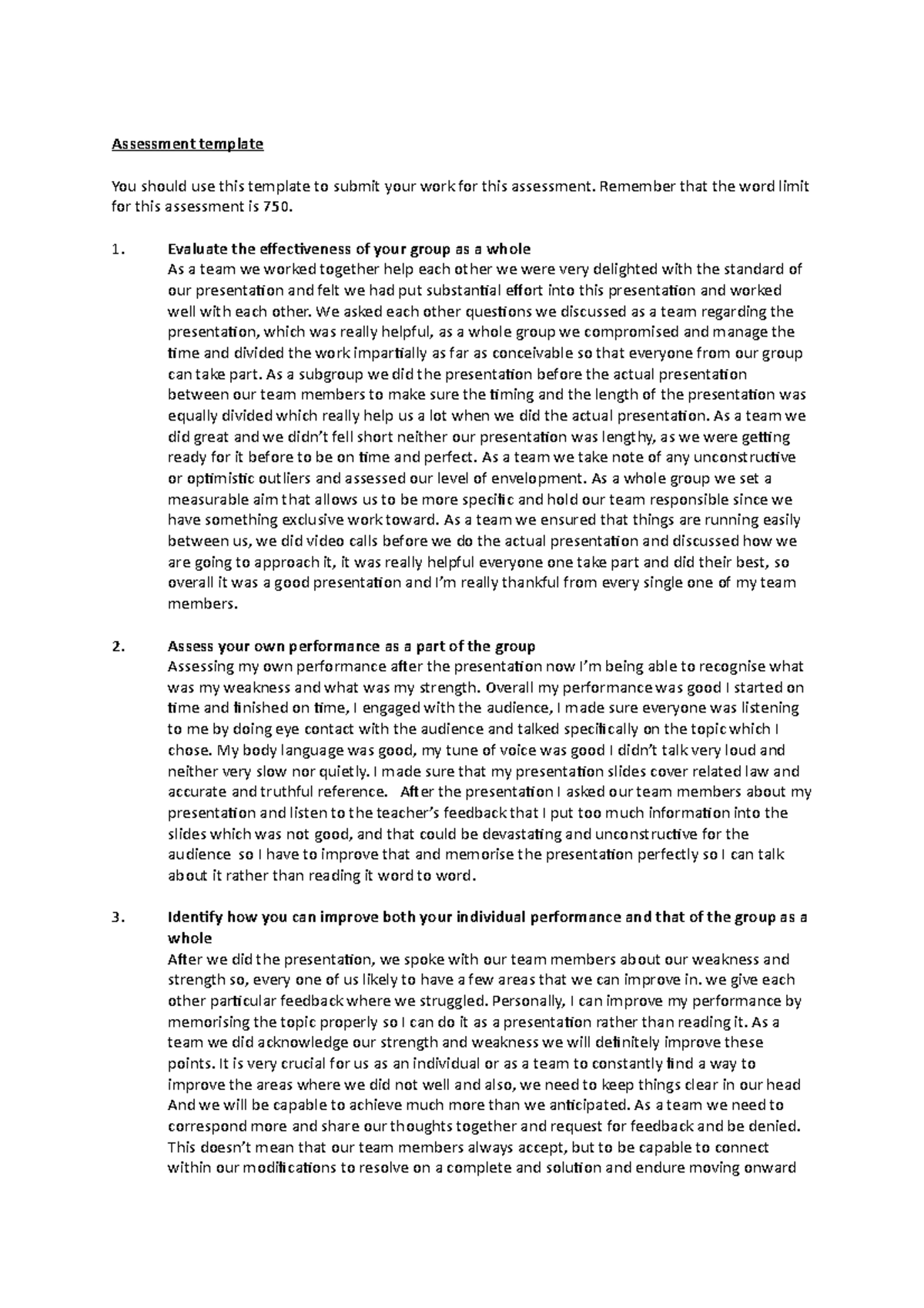 1-3 Q IEC Practice Reflective Assessment Template - Assessment template ...